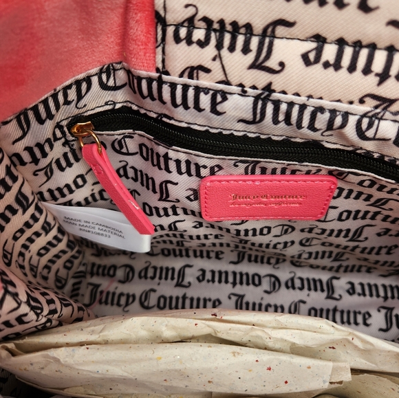 Juicy Couture Pink Velvet With Assorted Tiny Studes 9.5" Wide x 8"Deep - Picture 6 of 12